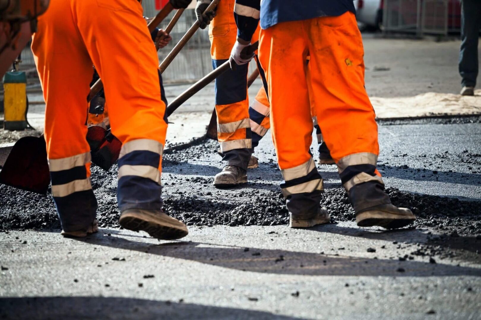 Workers on Road Construction